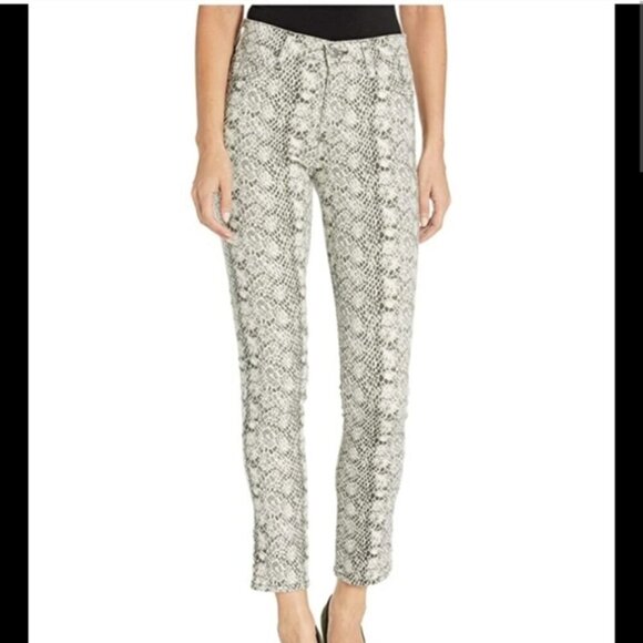 AG Jeans Mari snake-print high-rise straight-leg jeans - Picture 1 of 11
